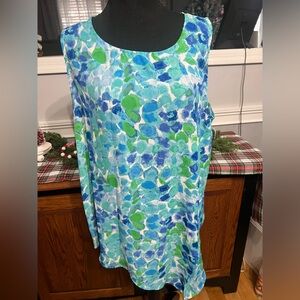 Rachel Zoe- Vibrant Blue and Green Patterned Top
